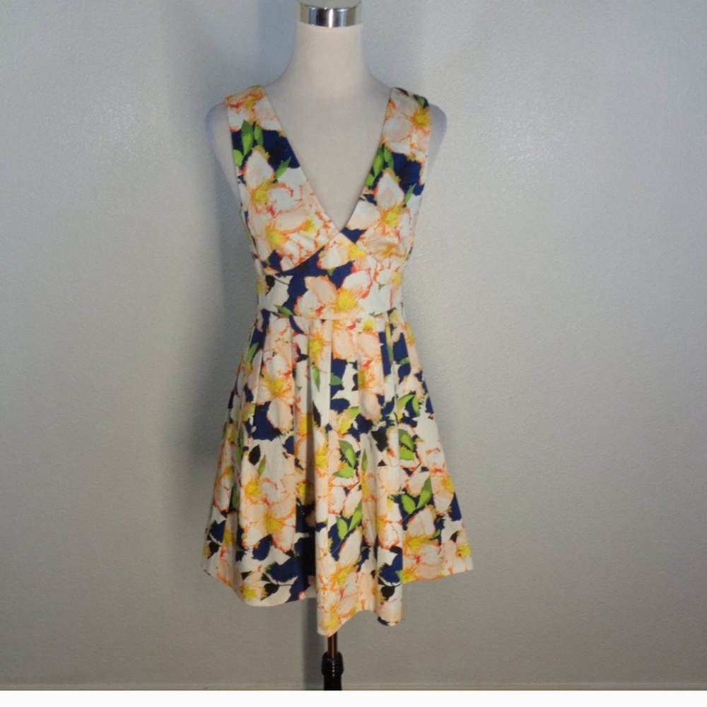 J.crew Cottagecore  fit and flare  floral vneck  dress size 8 - Picture 16 of 17